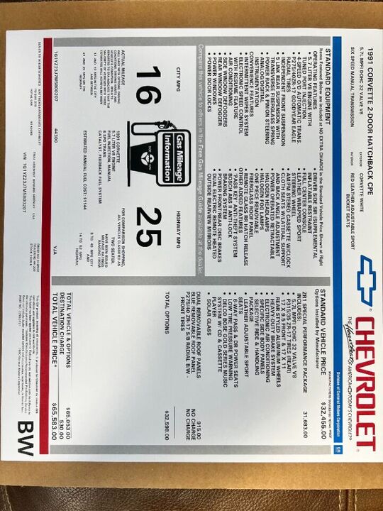 1991 CHEVROLET Corvette