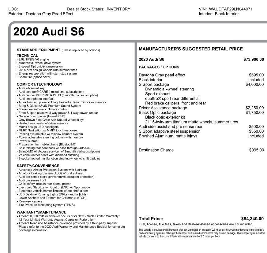 2020 AUDI A6