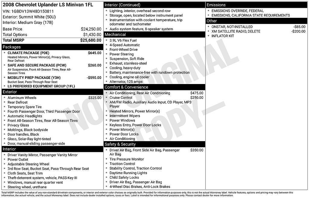 2008 CHEVROLET Uplander