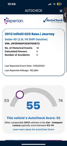 2012 INFINITI G25