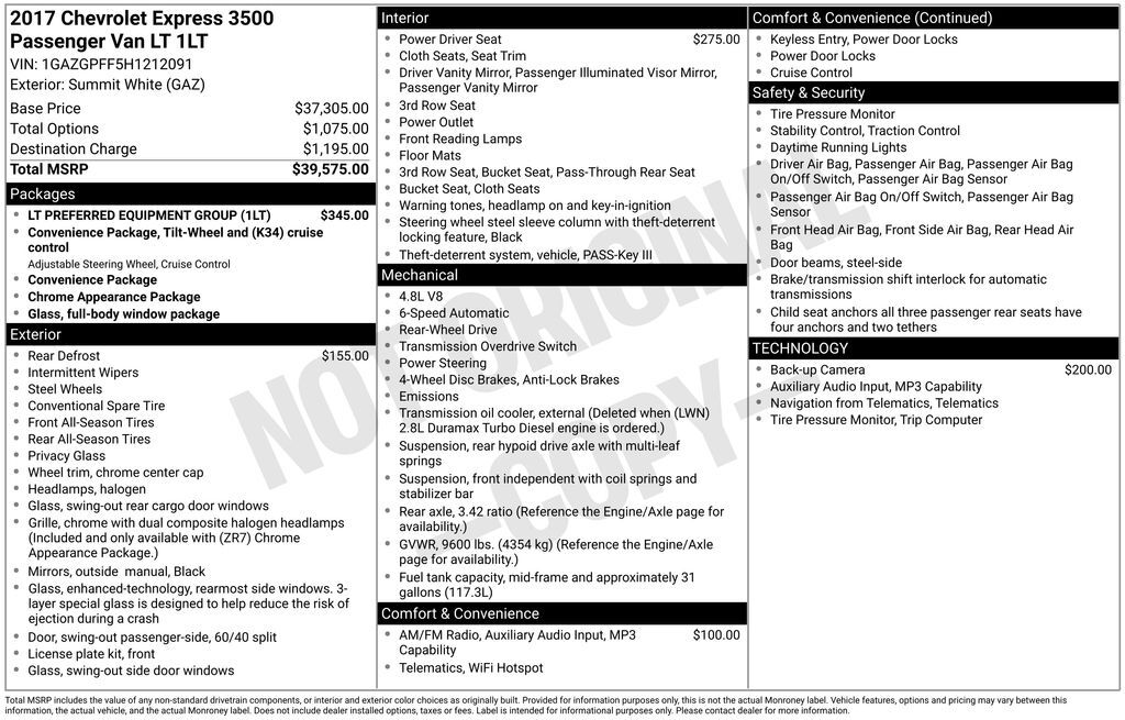 2017 CHEVROLET Express