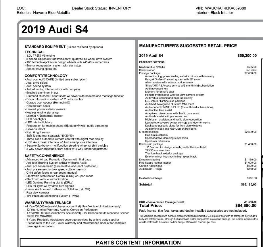 2019 Audi S4