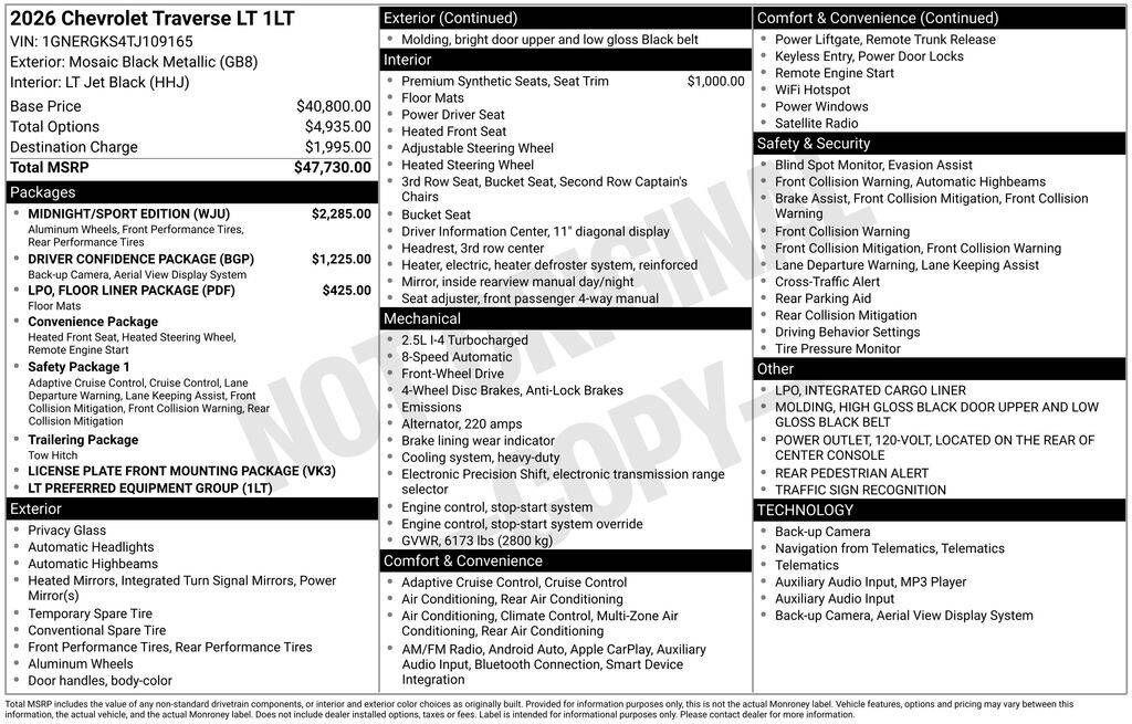2026 CHEVROLET Traverse