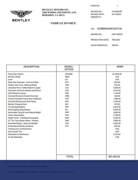 2023 BENTLEY Flying Spur