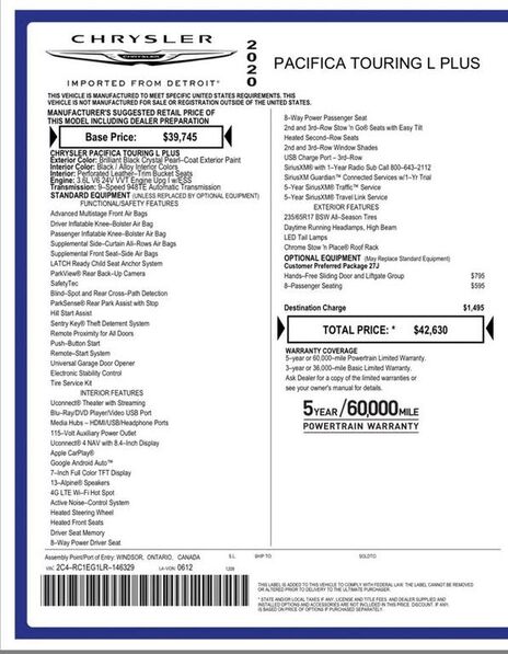 2020 CHRYSLER Pacifica