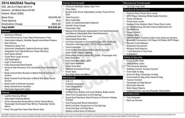 2016 MAZDA Mazda6