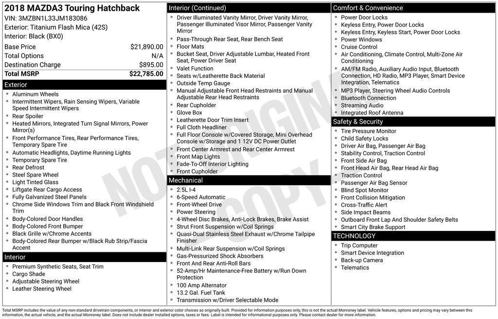 2018 MAZDA Mazda3