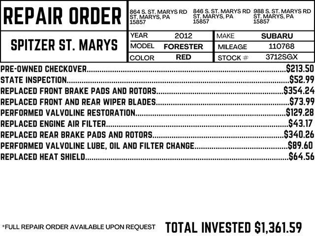 2012 SUBARU Forester
