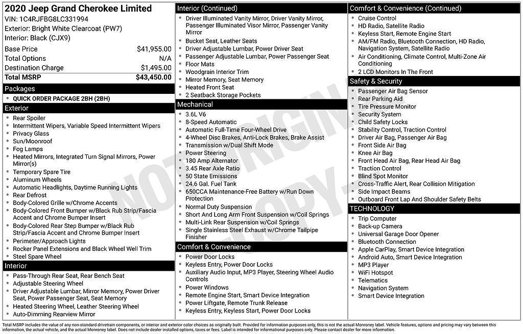 2020 JEEP Grand Cherokee