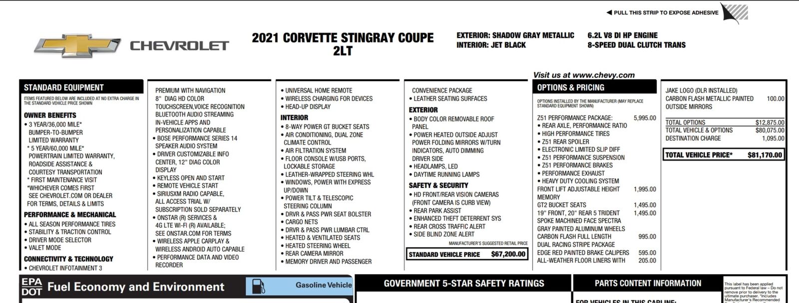 2021 CHEVROLET Corvette