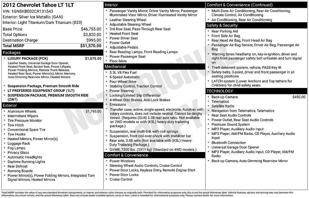 2012 CHEVROLET Tahoe