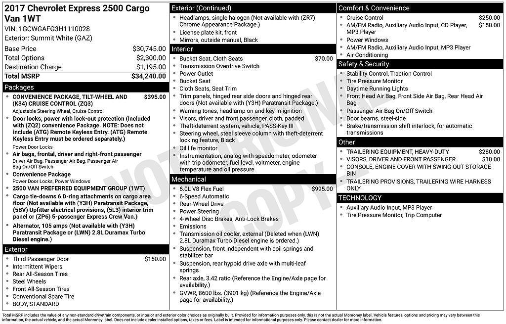 2017 CHEVROLET Express