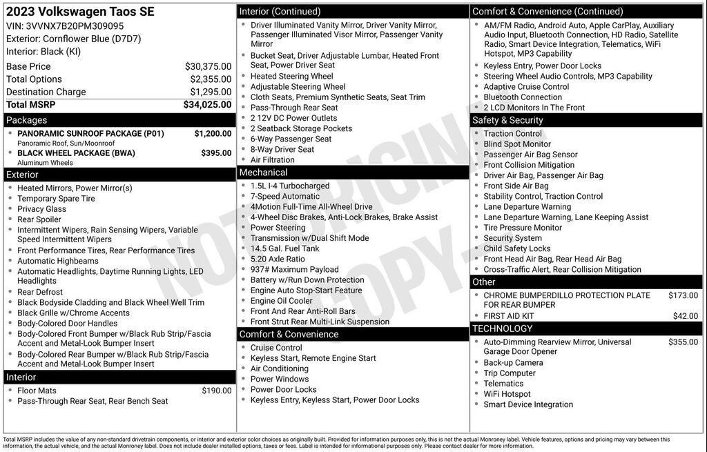 2023 VOLKSWAGEN Taos 4Motion