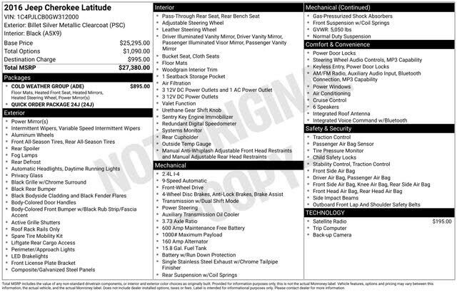 2016 JEEP Cherokee