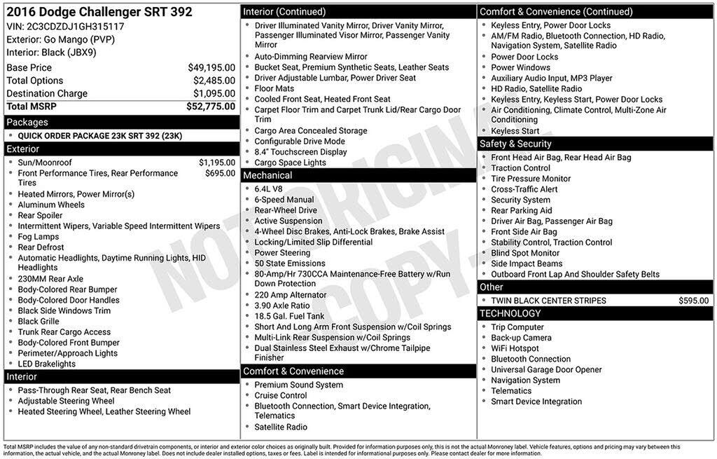 2016 DODGE Challenger