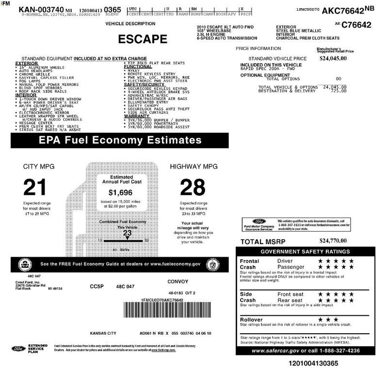 2010 FORD Escape