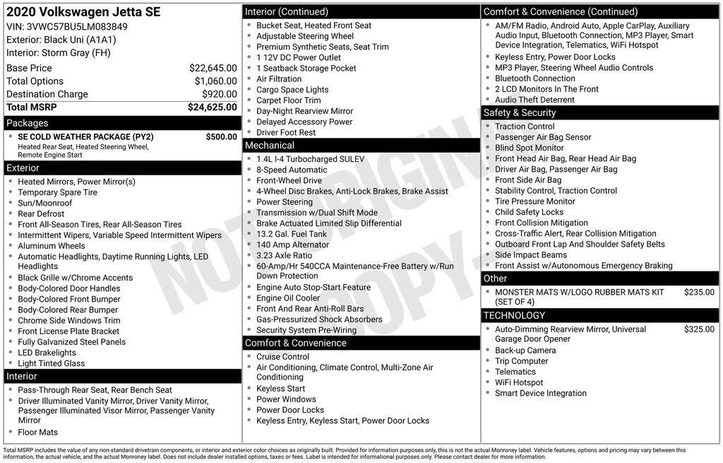 2020 VOLKSWAGEN Jetta