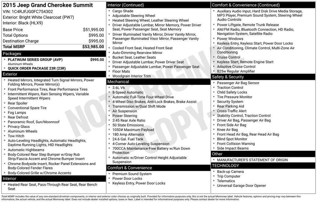 2015 JEEP Grand Cherokee