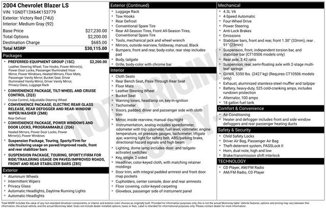 2004 CHEVROLET Blazer