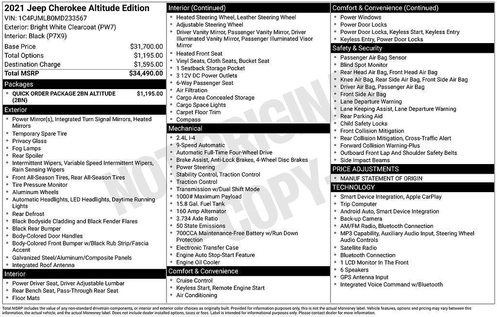 2021 JEEP Cherokee