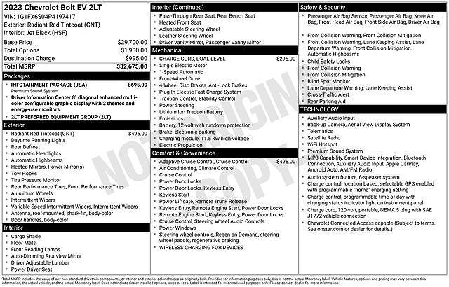 2023 CHEVROLET Bolt EV