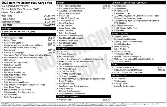 2023 RAM Promaster 1500