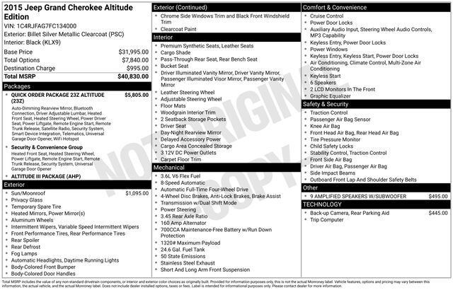2015 JEEP Grand Cherokee
