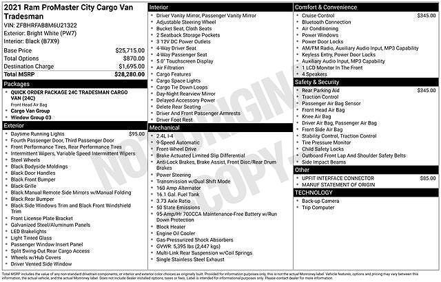 2021 RAM Promaster City