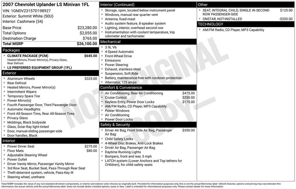2007 CHEVROLET Uplander