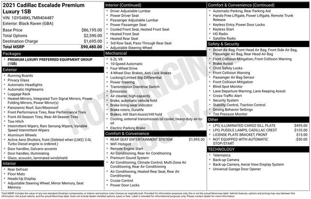 2021 CADILLAC Escalade