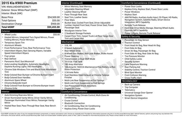 2015 KIA K900