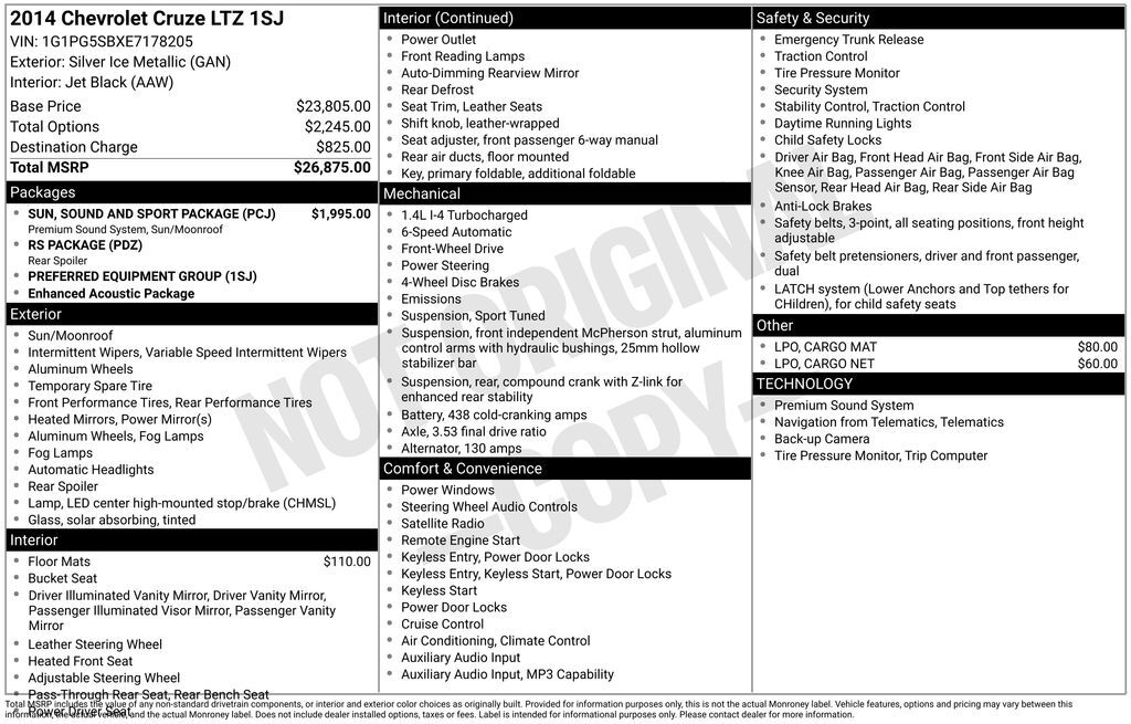 2014 CHEVROLET Cruze