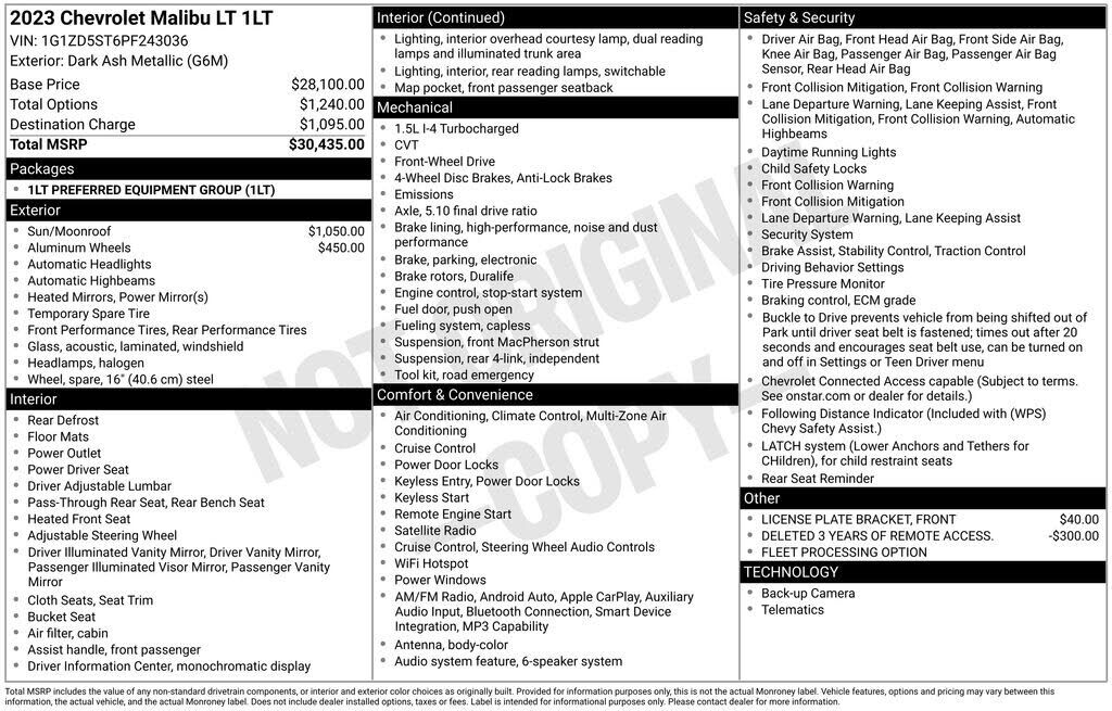 2023 CHEVROLET Malibu