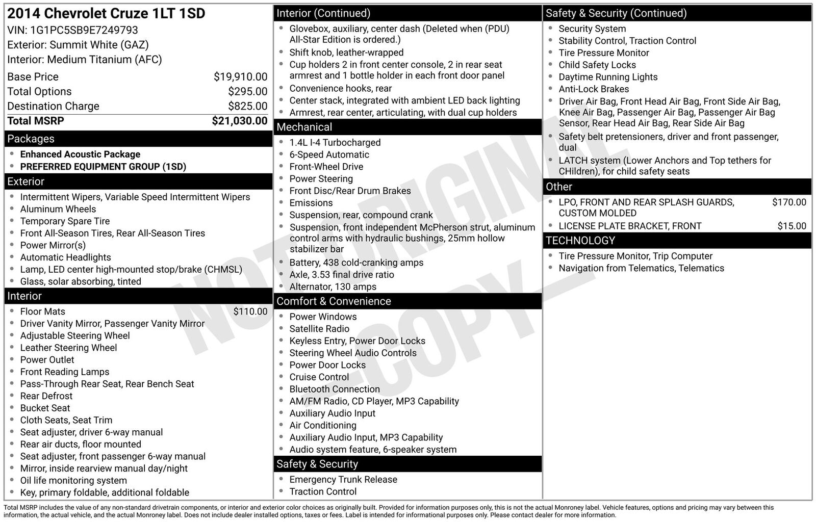2014 CHEVROLET Cruze