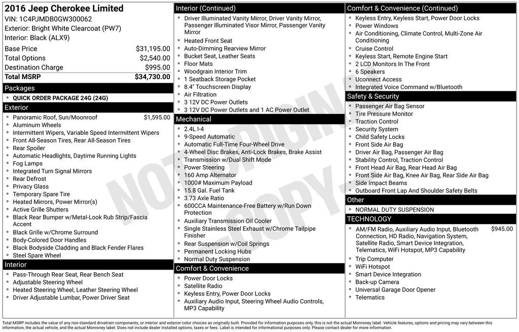 2016 JEEP Cherokee
