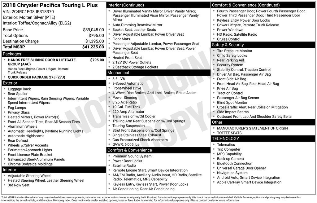2018 CHRYSLER Pacifica