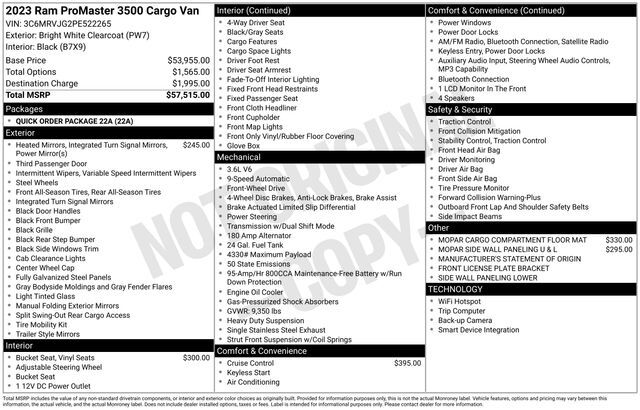 2023 RAM Promaster 3500