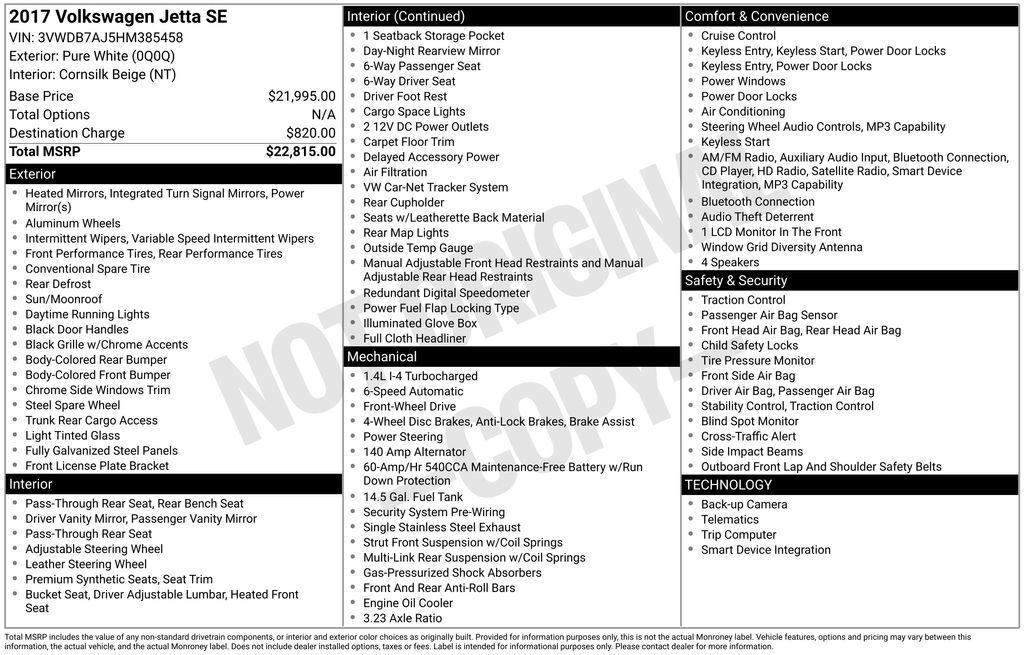 2017 VOLKSWAGEN Jetta