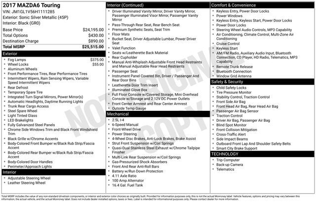 2017 MAZDA Mazda6