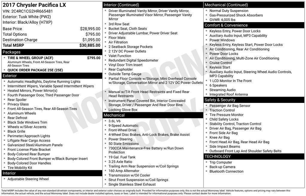 2017 CHRYSLER Pacifica