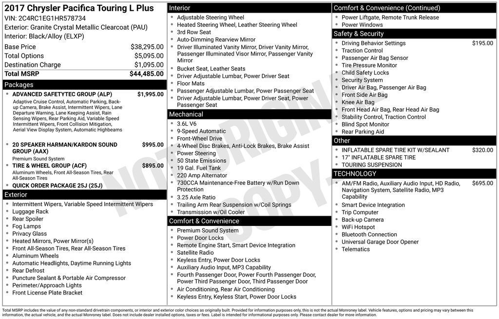 2017 CHRYSLER Pacifica