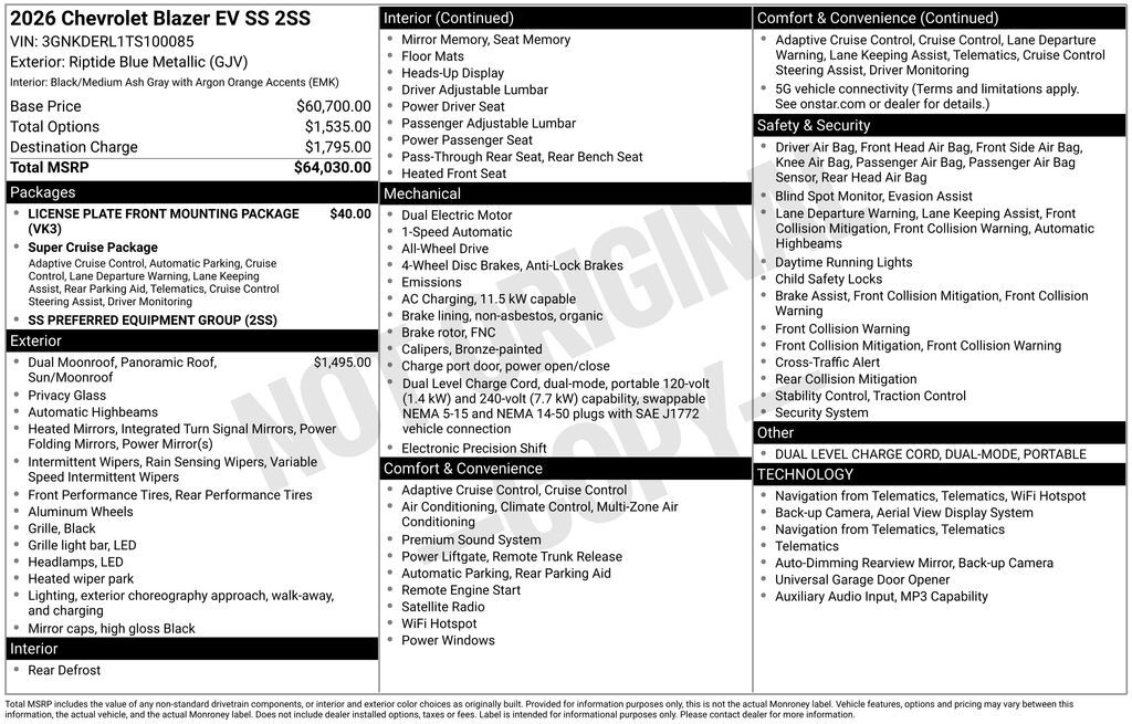 2026 CHEVROLET Blazer EV