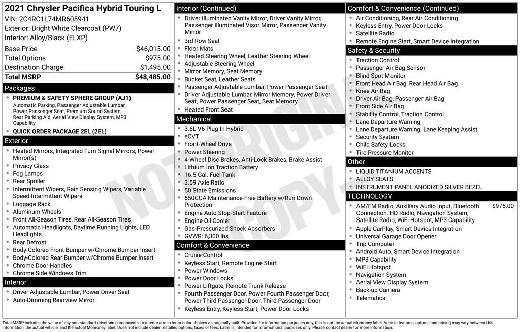2021 CHRYSLER Pacifica