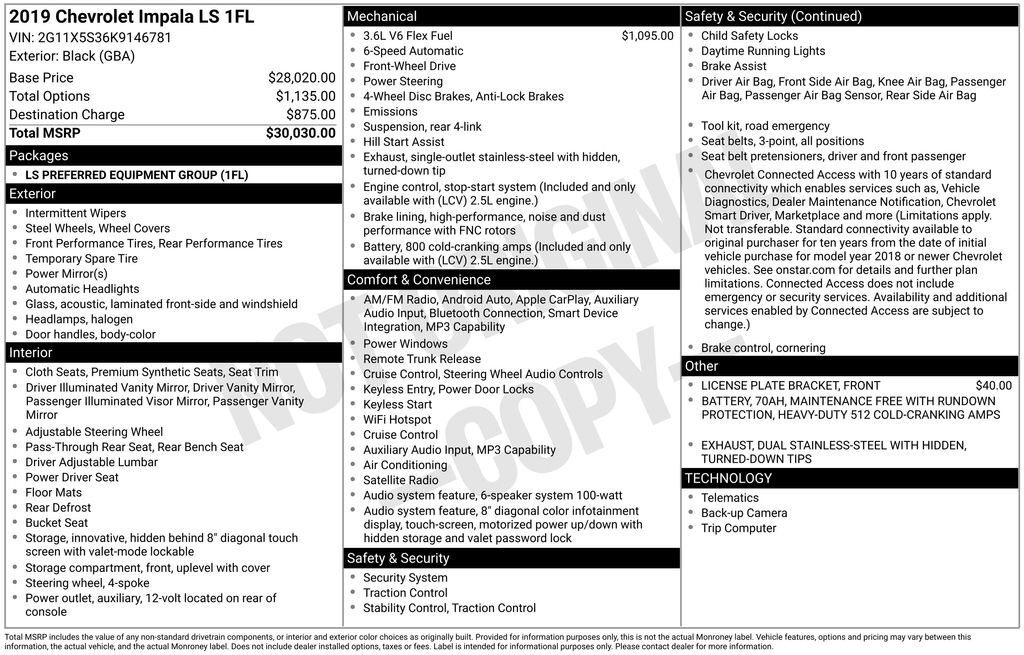 2019 CHEVROLET Impala