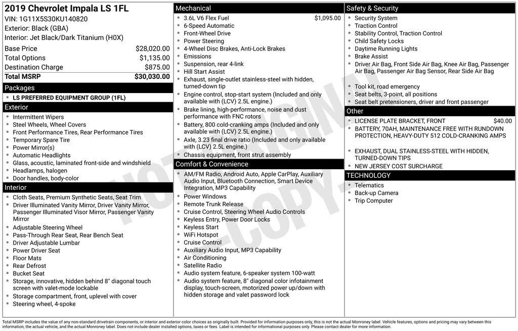 2019 CHEVROLET Impala