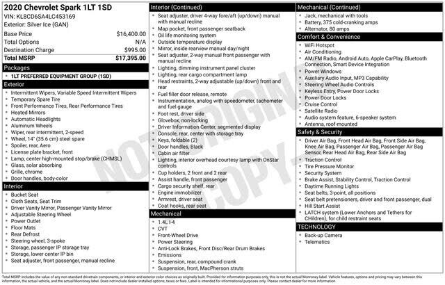 2020 CHEVROLET Spark