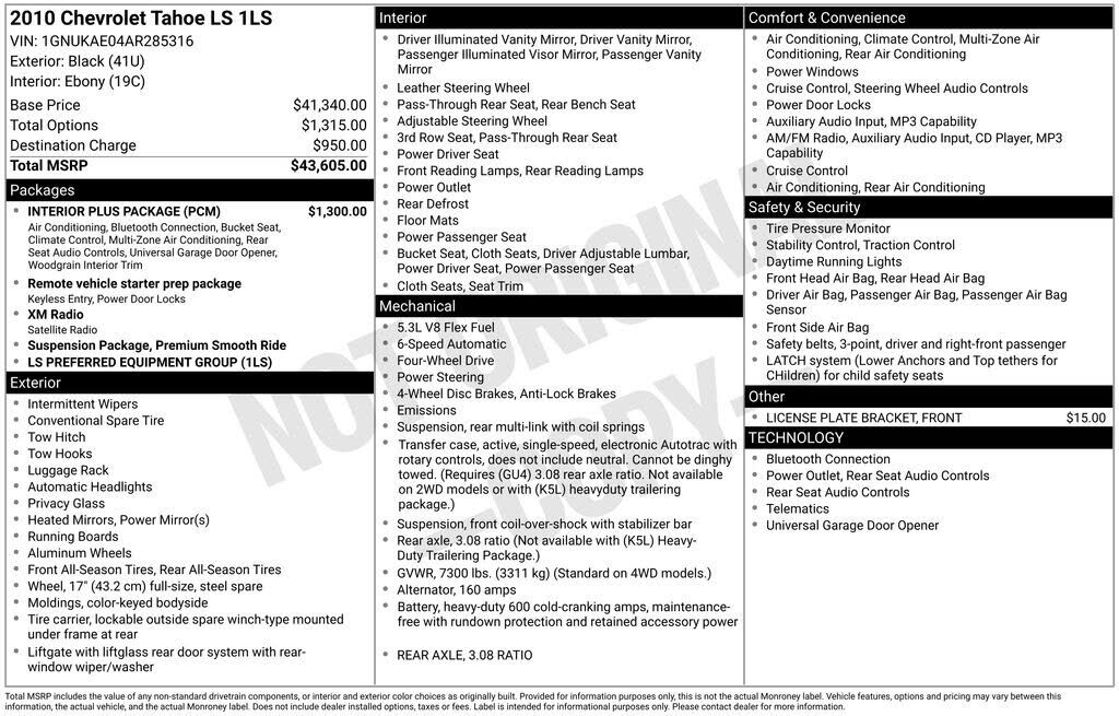 2010 CHEVROLET Tahoe