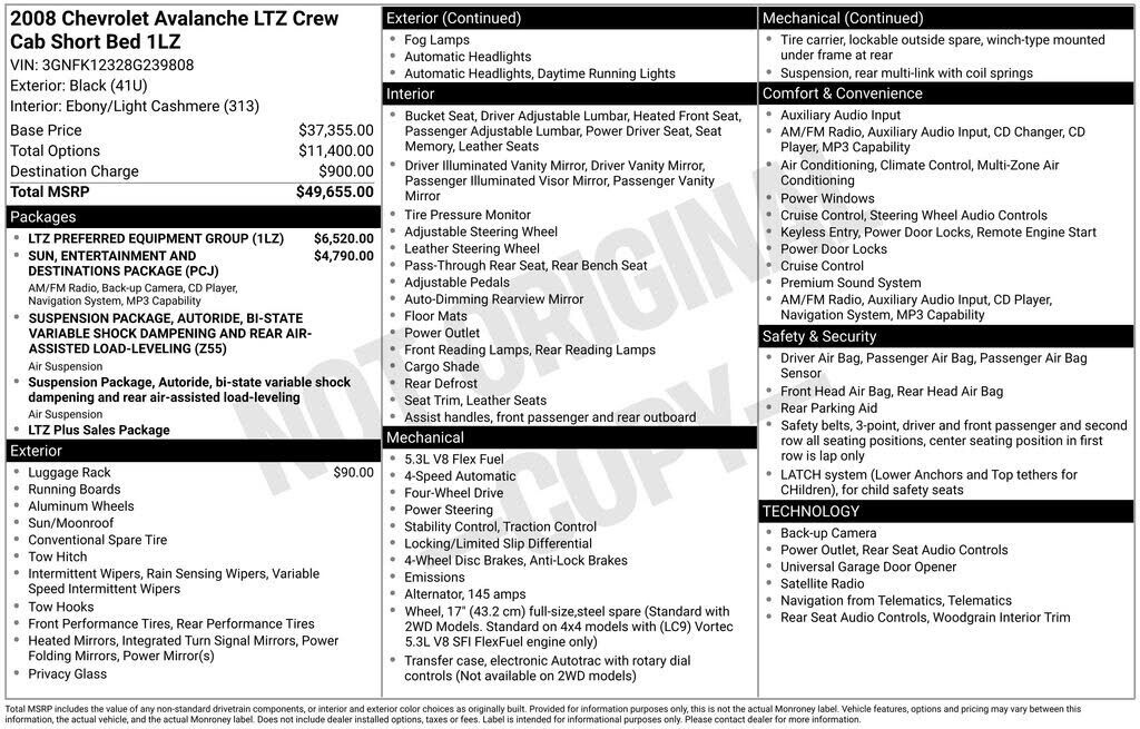 2008 CHEVROLET Avalanche