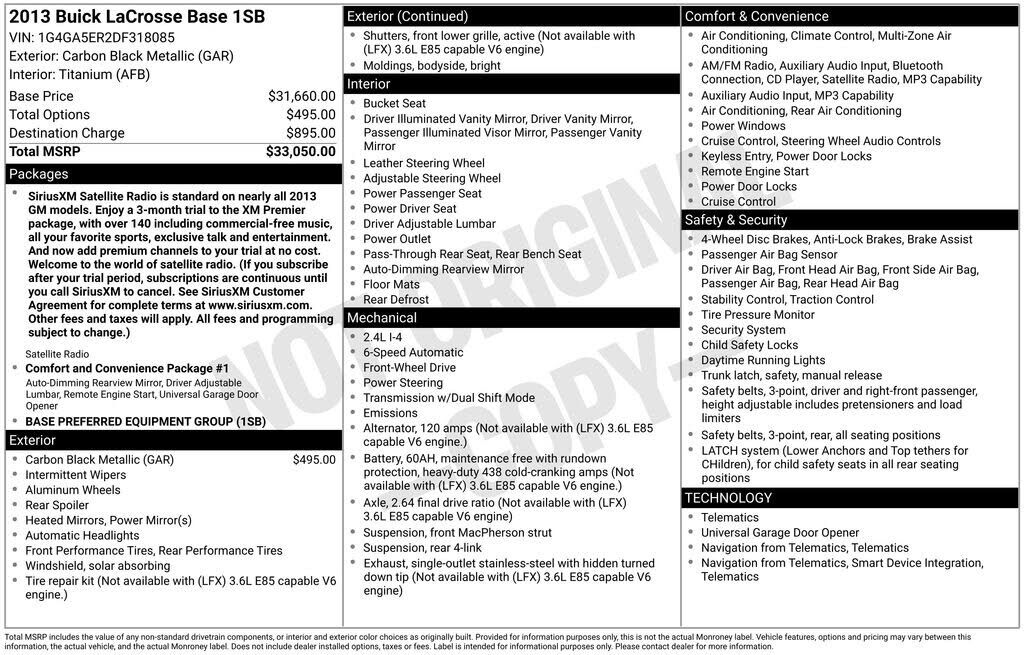 2013 BUICK LaCrosse