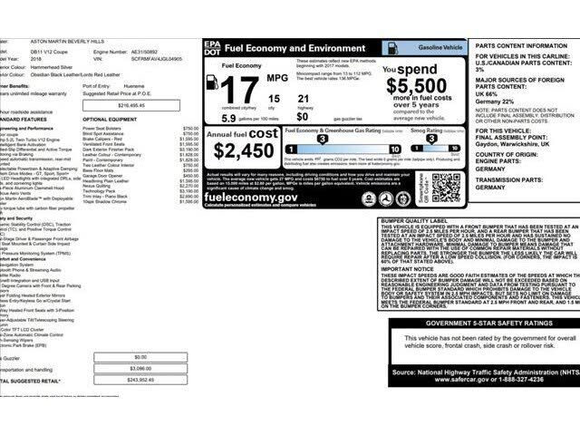 2018 ASTON MARTIN DB11